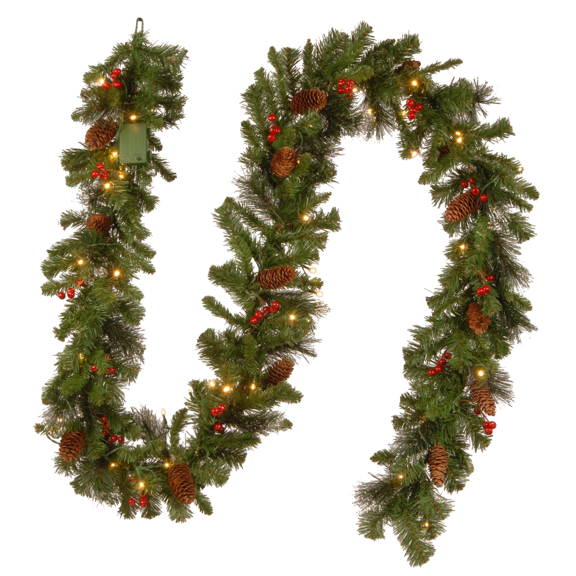 9 ft. Pre-Lit Crestwood Spruce Garland with LED Lights